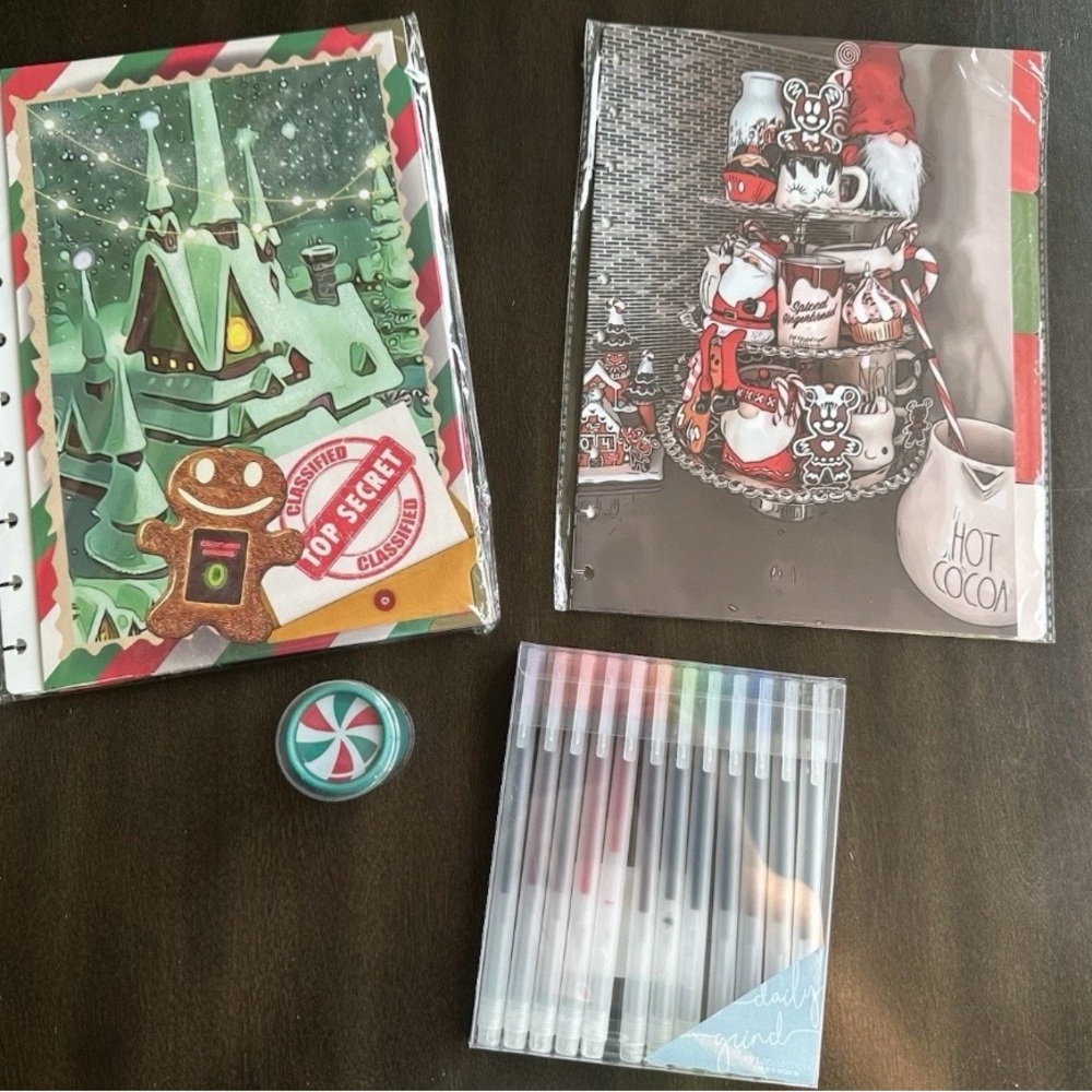 Daily Grind Planner Totally Tinsel cover with extras